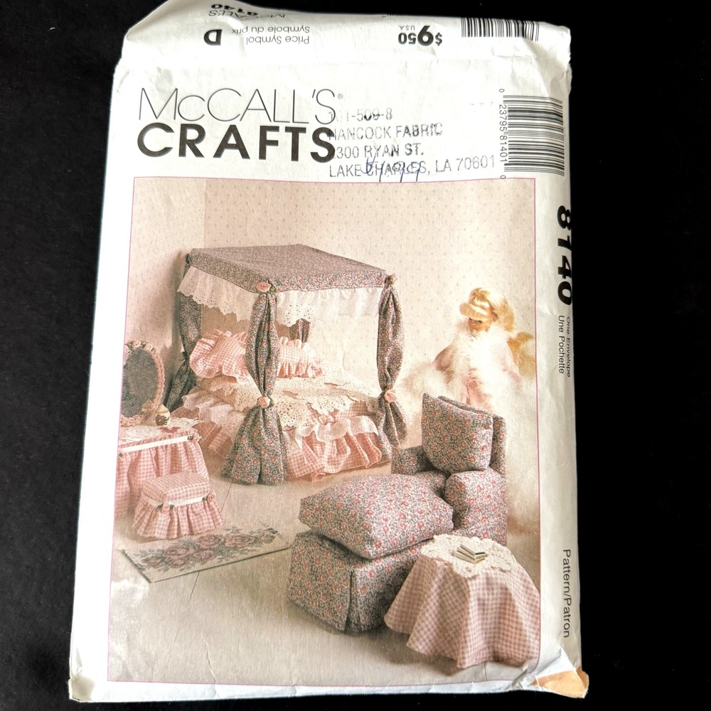 Vintage McCalls 8140 Craft Sewing Pattern 11.5" Fashion Doll House Furniture Cut